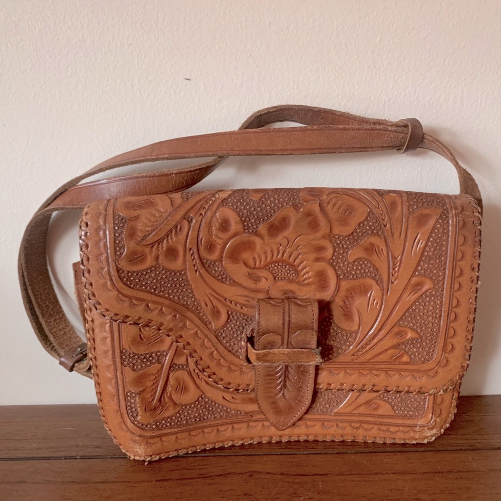 Vintage Tooled Leather Handbag